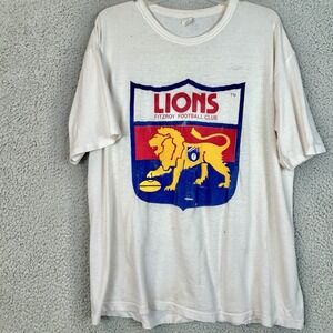 VINTAGE Fitzroy Brisbane Lions Football Club T-Shirt Large XL 90s RARE Sports‎